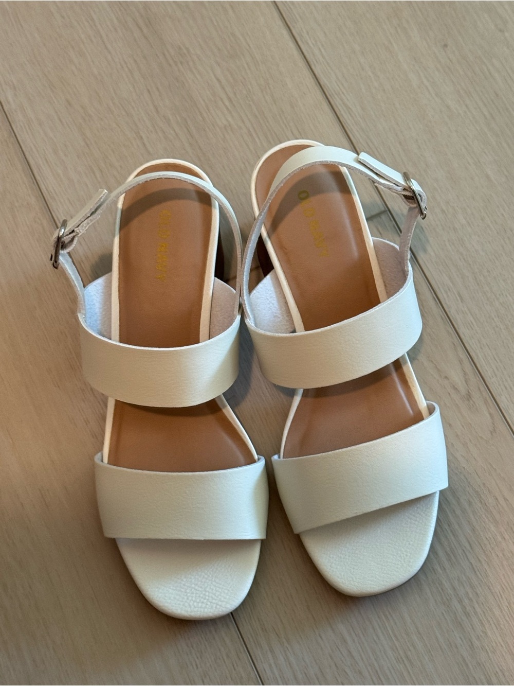 Old Navy Ivory Double-Strap Slingback Sandals